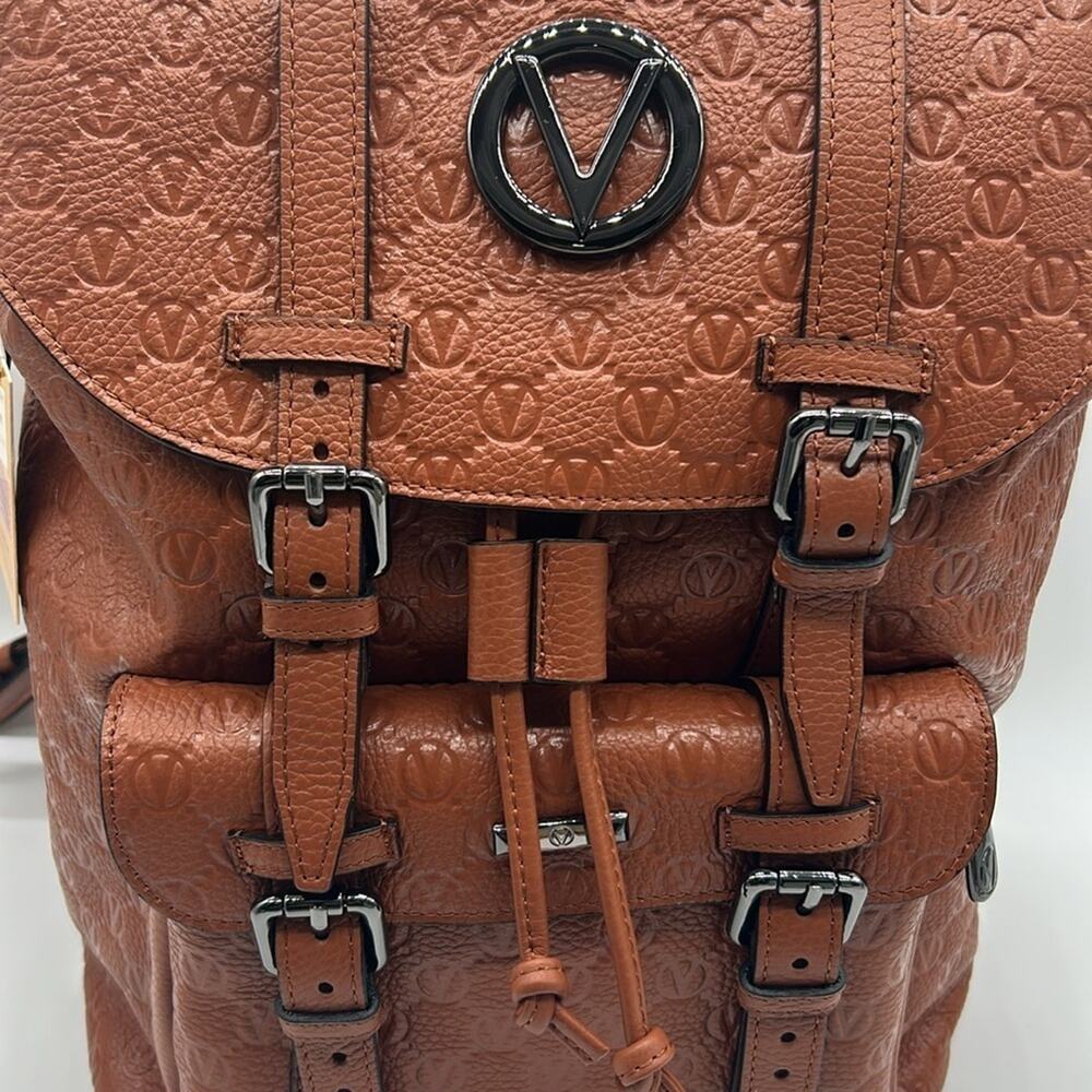 Valentino by Mario Valentino Made in Italy Leather Monogram Backpack NWT - Picture 7 of 14